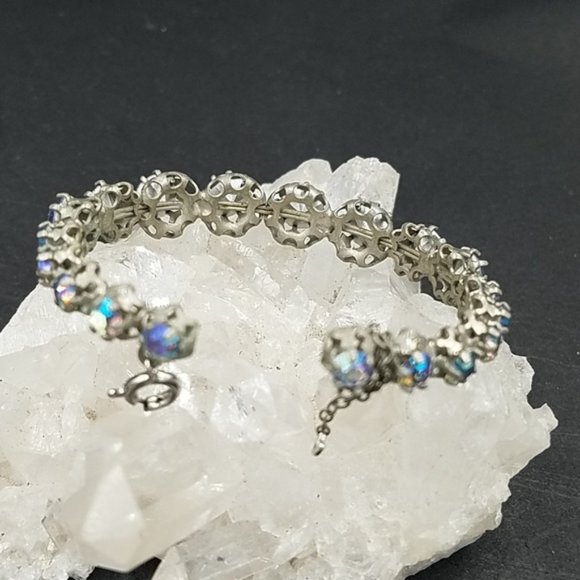 Signed Austria Flexible AB Rhinestone Bracelet - Picture 5 of 5